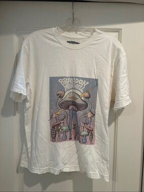 Brandon Maxwell Pastel Mushroom Graphic Tee - White